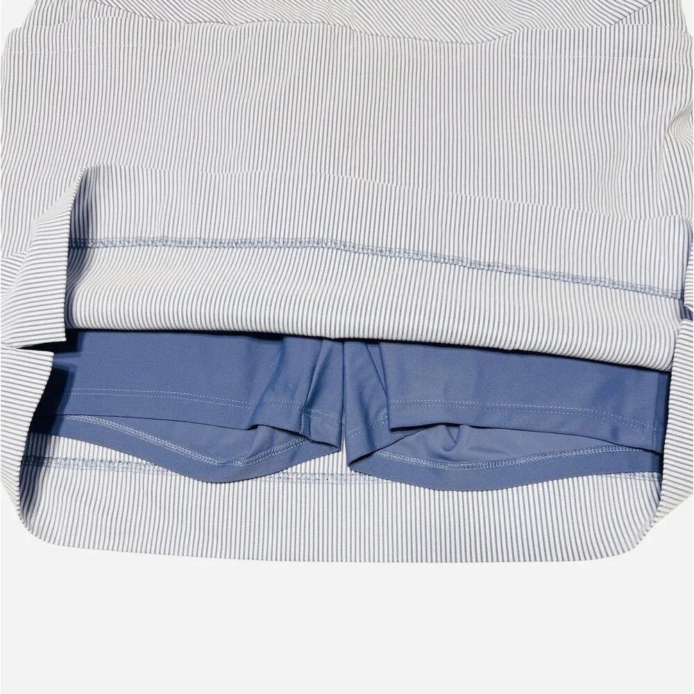 SC & Co Tummy Control Golf Skort Womens Blue/White Striped Stretch Tennis Skort